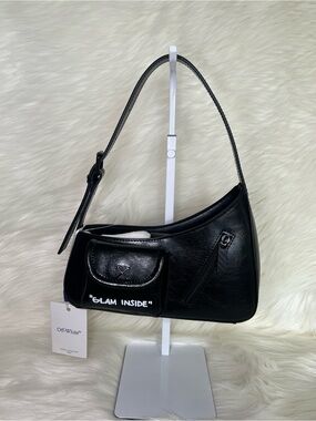 Off-White Black Leather Shoulder Bag